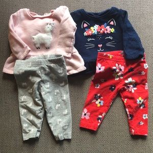 EUC, Carter’s Sweatshirt & Leggings Bundle 6m
